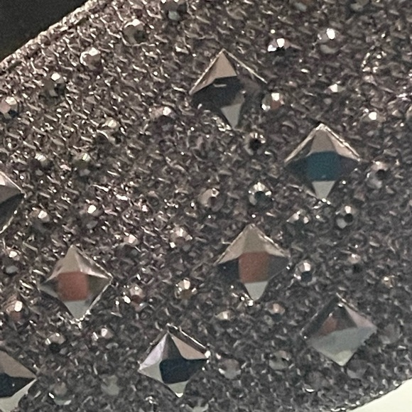 KELLY & KATIE PEEP TOE EMBELLISHED BLACK PUMPS SIZE 7.5 - Picture 5 of 8